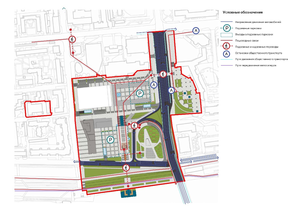 Схема организации улично-дорожной сети, велосипедных и пешеходных связей